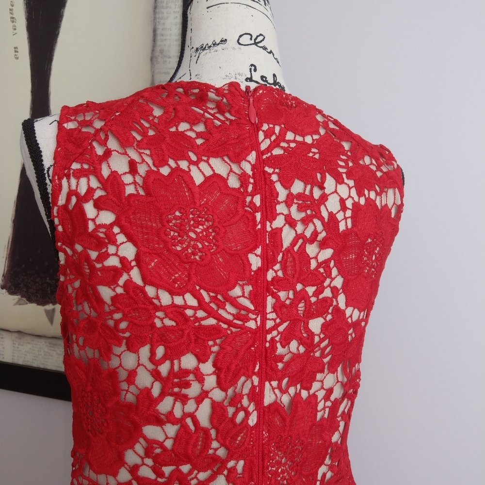 New York & Company Red lace dress, Size 6 - Picture 3 of 8